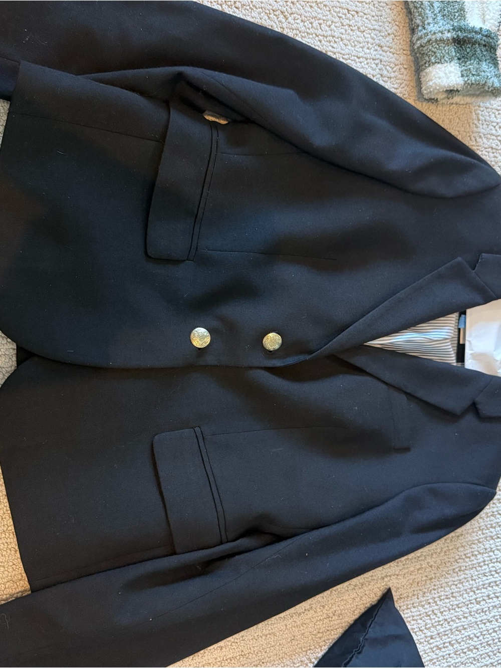 J. Crew Black Blazer with Striped Lining